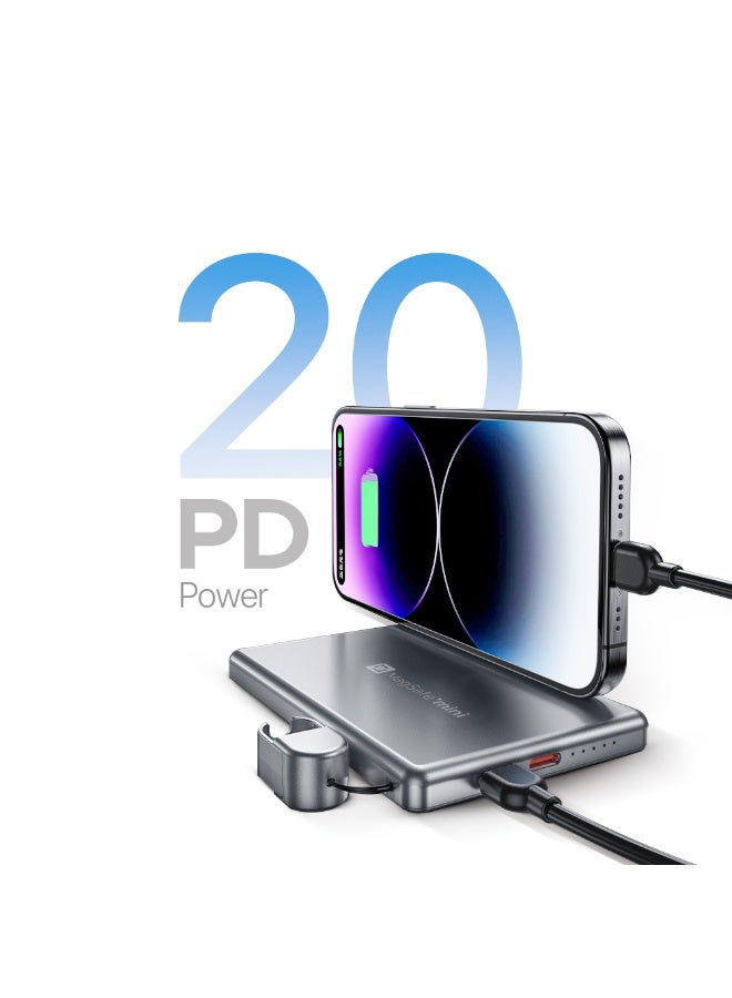 LYCKA MagSafe Mini 5000mAh Magnetic Wireless Power Bank - 15W Wireless Charging, 20W PD Fast Charging, Ultra Slim Portable Battery Pack for iPhone 16/15/14/13/12 Series - Image 4